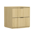 Manhattan Comfort - Table de nuit Clive 22" style mid-century moderne à 2 tiroirs - Naturel et doré-9