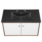 Modway - Transmit 36" Vanité de salle de bain murale - Noir noyer-8