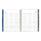 Blueline - 2026 Agenda hebdomadaire/mensuel Midnight Floral avec Reliure spirale double - 11 po x 8-1/2 po - Trilingue-Onglets mensuels laminés 