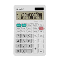 Sharp - EL330W - Calculatrice de poche à 10 chiffres - Grise-Calculatrice de table commerciale, 10 chiffres