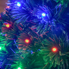 HOMCOM - Arbre de Noël artificiel de 3FT pré-éclairé à fibres optiques LED décoration de vacances-Couleur : Vert 