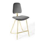 Modway - Ponder Performance Velvet Tabouret de bar - Gris-Rembourrage en velours polyester Performance