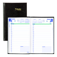 Blueline - 2025 Agenda quotidien Couverture d'aspect lézard - Reliure par collage - 8 po x 5 po - Noir - Anglais-L'avenir de la planification est ici. Blueline est fier de présenter l'application de rappels Blueline inkLink qui relie votre agenda à votre téléphone. Restez organisé comme jamais auparavant grâce à nos agendas Blueline et la technologie du Code QR. Priorisez des rappels, recevez des notifications, prennez des notes et dressez des listes de tâches. Disponible dès maintenant sur App Store et Goo