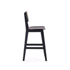 Manhattan Comfort - Tabouret de comptoir Versailles 15,75" style industriel chic - noir et cannage naturel - lot de 3-Comprend un repose-pieds en bois de frêne