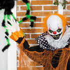 Outsunny - Clown de Cirque Animé de 5pi - Décoration d'Halloween Extérieure-Le clown d'Halloween parle et rit 