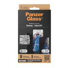 PanzerGlass - Protecteur d'écran de confidentialité pour Samsung Galaxy S24 Plus - Noir-Repousse l'huile et l'eau, réduisant les traces d'empreintes digitales ainsi que la saleté, gel désinfectant et lotion pour les mains