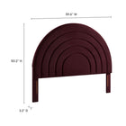 Modway - Solana Arqué Performance Velvet Tête de lit complète, Mûrier-6