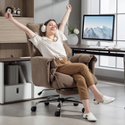 HOMCOM - Fauteuil de bureau exécutif inclinable avec repose-pieds et appui-tête - brun clair-Un montage rapide en 10 minutes permet de gagner du temps et offre un confort immédiat sans effort