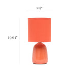 Simple Designs - Petite lampe de table ronde - orange avec abat-jour assorti-lampe est une mini-lampe la taille totale du produit est l : 5.12 x l : 5.12 x h : 10.04 et pèse 0.77 lbs. l'abat-jour mesure dia: 5.12 x h : 5.2