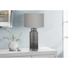 Monarch Specialties - Luminaire - 28 po H Lampe De Table - Verre Gris - Abat-Jour Gris - Contemporain - Moderne-L'interrupteur à bouton rotatif marche/arrêt, compatible avec une ampoule standard de 100 watts (ampoule non incluse), permet d'obtenir un éclairage homogène pour les soirées tranquilles ou les rassemblements animés