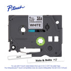 Brother – Ruban d’étiquetage, 6 mm, noir sur blanc avec adhésif extra fort, TZES211-Taille : 6 mm