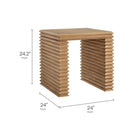 Modway - Canto Design empilé carré de 24 pouces Table d’appoint - Chêne vieilli-Conception sculpturale des jambes empilées