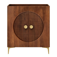 Modway - Vernon 30" Bois cannelé Armoire à vanité sans évier - Noyer-Base de vanité de salle de bain en bois de mangue de 30"