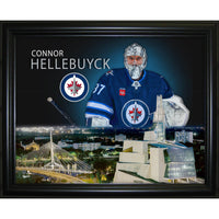 Connor Hellebucyk 16x20 Skyline impression Winnipeg Jets - Impression encadree - 20" x 16"-Qualité supérieure - virtual frames