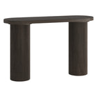 Hudson&Canal - Table console ovale cannelée Isa - 55 po l - Chêne brun-Une interprétation moderne d'un design scandinave classique pour votre salon, votre bureau et plus encore