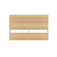 Nexera - Tête de lit double effet de planches, Érable Naturel-2 panneaux horizontaux créent un effet de planches moderne