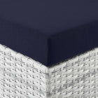 Modway - Convene Terrasse extérieure Ottoman in Marine gris clair-Glissements au pied sans marquer