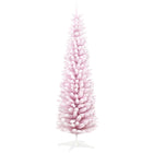 HOMCOM - Arbre de Noël artificiel crayon avec branches floquées de neige-Luxuriant de conseils qui donnent une apparence saine et naturelle  