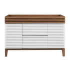 Modway - Render 48" Armoire de lavabo compatible avec un seul lavabo (non inclus) - Noyer blanc-Vanité moderne du milieu du siècle