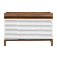 Modway - Render 48" Armoire de lavabo compatible avec un seul lavabo (non inclus) - Noyer blanc-Vanité moderne du milieu du siècle