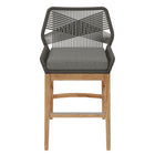 Modway - Wellspring Terrasse extérieure Teck et corde Tabouret de comptoir - Graphite gris-Assemblée requise