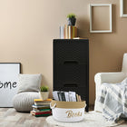 Modern Homes - Meuble de rangement style rotin à 3 tiroirs - Noir-Idéal pour la chambre, le salon, l’entrée ou le bureau.