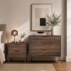 Manhattan Comfort - Table de nuit Avira 20" style mid-century moderne à 2 tiroirs - Marron-Garantie limitée du fabricant de 30 jours