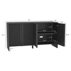 Manhattan Comfort - Novara 60" Buffet contemporain à 4 portes - Noir-Étagères intérieures réglables pour un rangement et une organisation flexibles