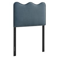 Modway - Athena Velours de performance résistant aux taches Tête de lit jumelée, Bleu Cadet-Velours de performance résistant aux taches
