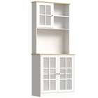 HOMCOM - Armoire de cuisine avec 3 compartiments, 2 étagères ouvertes et plan de travail - blanc-Construction robuste pour une utilisation stable 