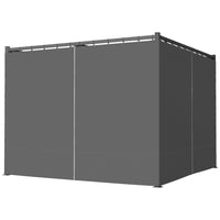 Outsunny - Retractable Pergola Canopy avec parois latérales - 10 pi x 10 pi - gris foncé-Le toit en polyester enduit de PU est rétractable, il glisse pour se positionner et vous protéger du soleil 