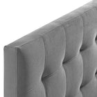 Modway - Lily Biscuit Touffé Performance Velvet Tête de lit Queen, Gris-Rembourrage en mousse dense
