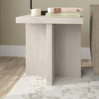 Hudson&Canal - Table d'appoint carrée Elna de 56 cm de largeur, , blanc aulne-Caractéristiques assemblage facile