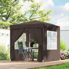 Outsunny - Tente auvent pliante 6.6 pi l x 6.6 pi L pour extérieur - jardin - patio - Café-Toile Oxford résistante au feu et à l'eau avec revêtement anti-UV pour bloquer la plupart des rayons nocifs
