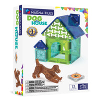 Magna-Tiles - Ensemble de construction magnétique Niche pour chien 13 pièces-Ce qui est inclus: 13 pièces magnétiques, dont une figurine de chien unique et des fenêtres en arc