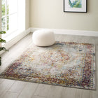 Modway - Success Médaillon vintage Merritt Transitional Transitional Diused Floral Vintage Tapis 4 pi l x 6 pi L - Multicolore-Protégez les planchers contre le passage des piétons / du mobilier
