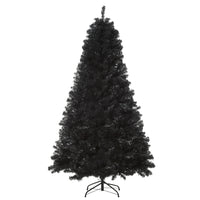 HOMCOM - Arbre de Noël Artificiel 6 Pieds Décoration Maison Ouverture Automatique - Noir-Sapin de Noël artificiel de 6 pieds de haut dans un style d'épicéa réaliste 