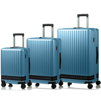 CHAMPS - Ensemble de bagages extensibles  3 pièces - à parois rigides Collection Fresh II - Bleu-Materieau Polycarbonate