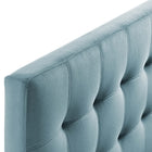 Modway - Lily Biscuit Touffé Performance Velvet Tête de lit Queen, Bleu clair-Rembourrage en mousse dense