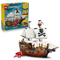 LEGO - Creator Le bateau pirate emblématique-Offrez aux enfants de 9 ans et plus 3 options de construction avec cet ensemble Creator 3 en 1