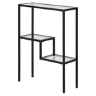 Hudson&Canal - Console Lovett 22" de largeur par - Bronze noirci-Le plateau de la table a une capacité de poids de 25 lb, les étagères inférieures peuvent supporter 5 lb chacune