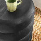 Modway - Ellery Rond empilé Bois Table d’appoint - Brosse métallique noire-Coussin en mousse non marquant