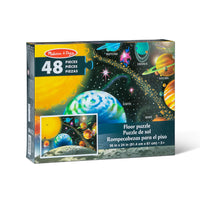 Melissa & Doug - Puzzle de sol sur le thème du système solaire - 48 pièces-La surface facile à nettoyer conserve l'aspect neuf du puzzle