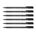 Staedtler - Stylos feutre recyclés triplus 97 recyclé - Noir - Paquet de 6  -Pointe super fine, 0,3 mm