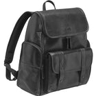 Mancini - Sac à dos Buffalo avec compartiment zippé pour ordinateur portable/tablette - 14,5 x 7 x 16 po - Noir-Convient aux ordinateurs portables jusqu’à 15,6 pouces