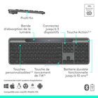 Logitech - Signature Slim Solar+ K980, clavier sans fil - Graphite-Basculez en toute simplicité entre PC, smartphone et tablette d’un simple geste ; couplez-le à une souris multidispositif Logitech pour saisir et cliquer sans effort sur plusieurs ordinateurs
