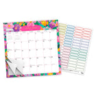 BrownTrout - 2026 Calendrier suspendu carré à spirales mensuel de 18 mois feuille d'autocollants - Bonnie Marcus - 12 po x 12 po-Format à Rabattre - La reliure en spirale permet de rabattre les pages, en occupant la moitié de l'espace des calendriers standard