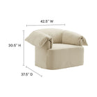 Modway - Lark Slipcover Tissu Grand fauteuil - Lin-Tissu en mélange de lin