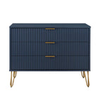 Manhattan Comfort - Dumbo commode moderne 35,19" - bleu minuit-Moderne-contemporain avec une touche de glamour - commode pour chambre et salon