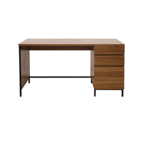 Sully Bay St. - Bureau à 3 tiroirs - Noyer-Fini en stratifié noyer riche et attrayant avec veinures chêne clair